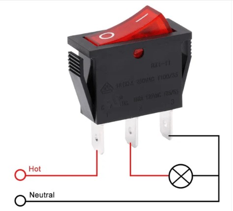 SPDT Switch 3 Pines on-off con led - EC Robotics