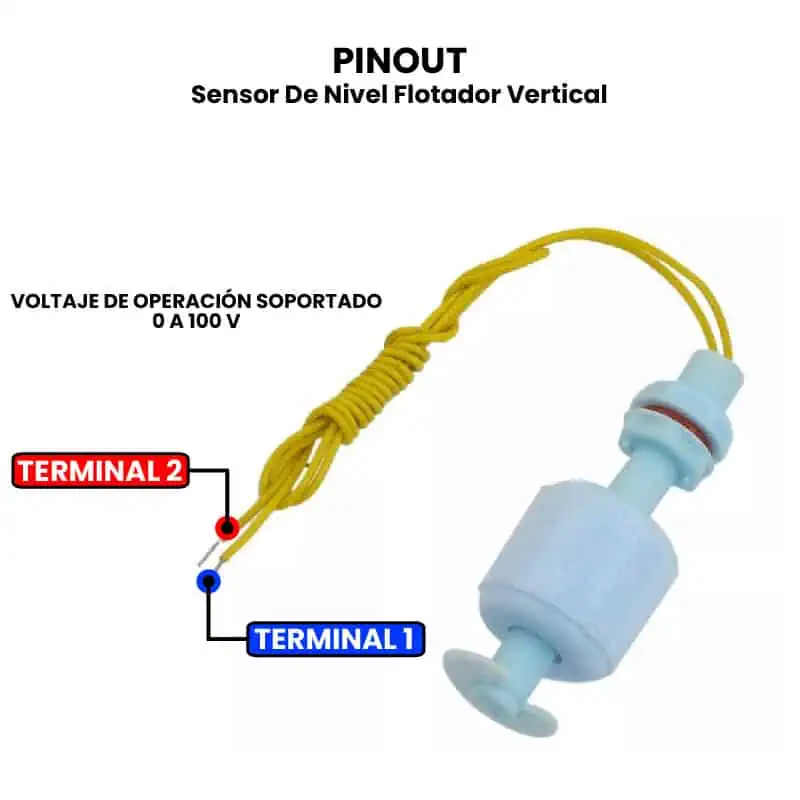SENSOR DE NIVEL DE AGUA VERTICAL CON FLOTADOR - Imagen 2