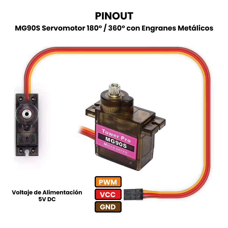 SERVOMOTOR MG90S (180° / 360°) - Imagen 4