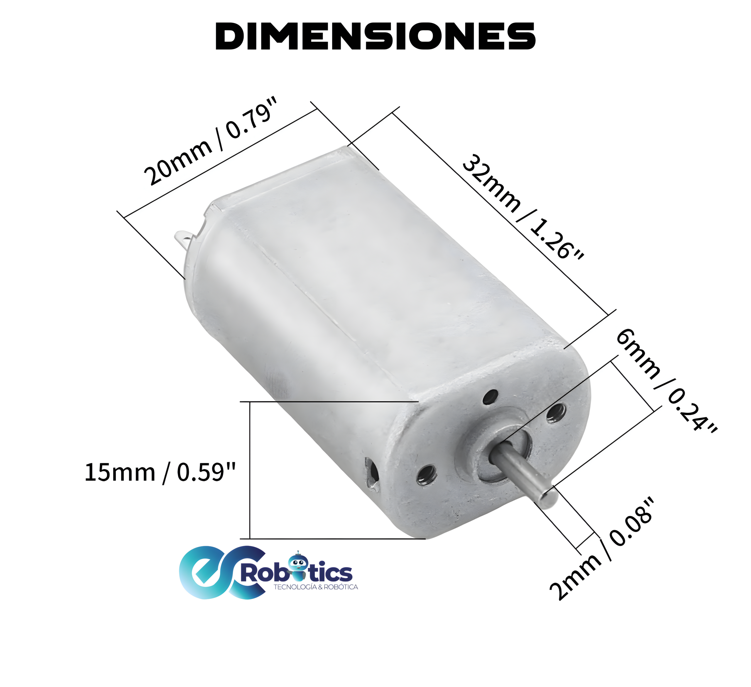 MOTOR DC 180 7.4V 18000 RPM - EC Robotics
