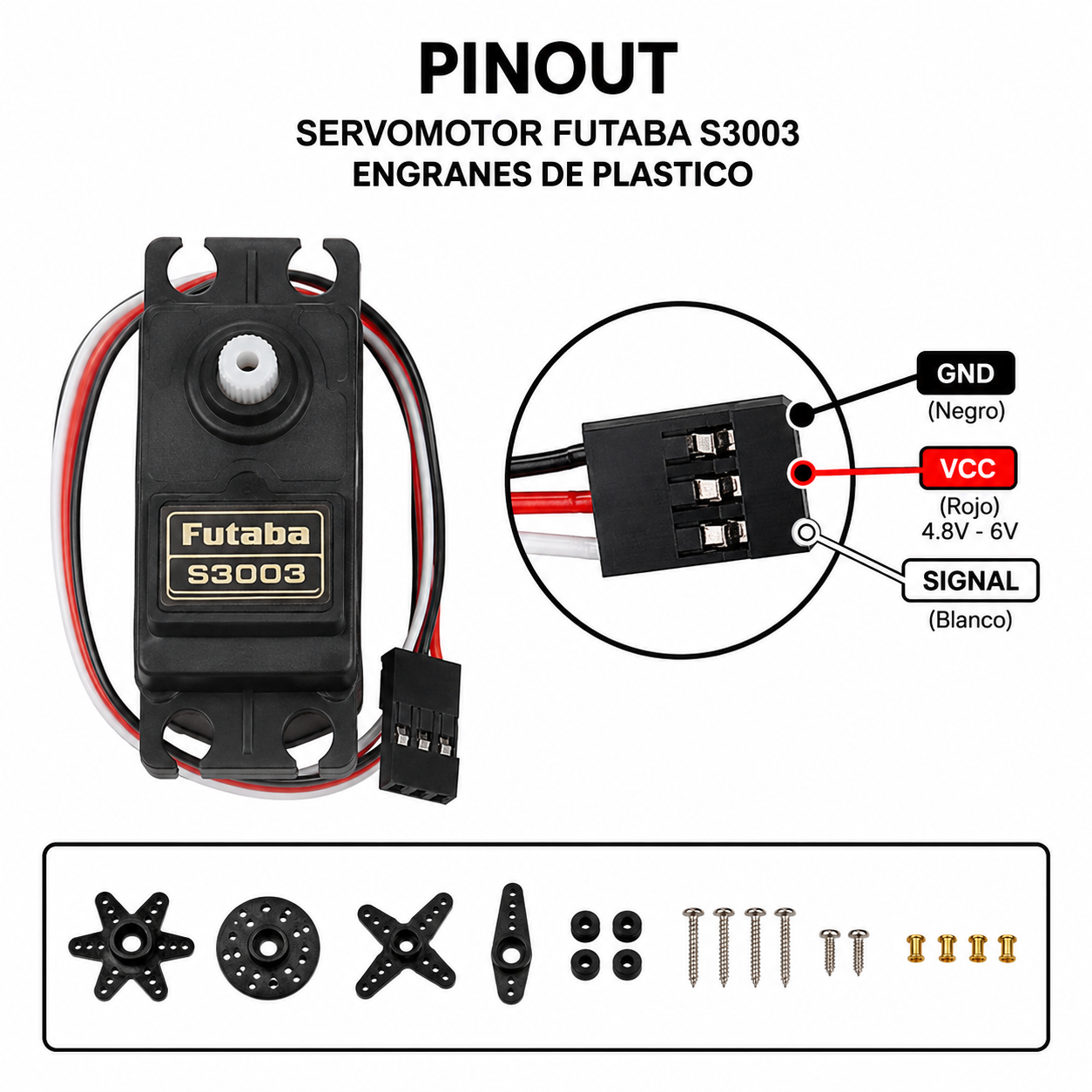 SERVOMOTOR FUTABA S3003 180° - Imagen 4