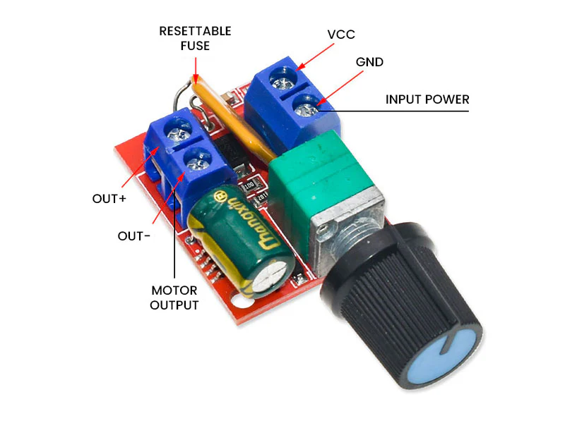 MÓDULO CONTROLADOR PWM MOTOR DC 3V–35V 2A - Imagen 3
