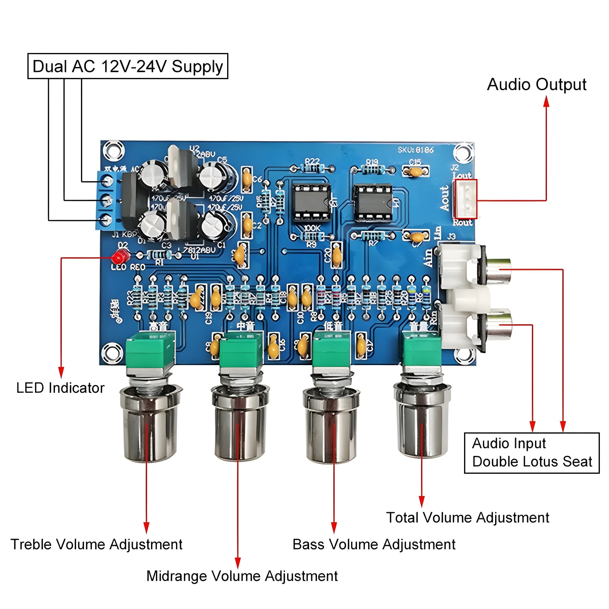 MÓDULO PREAMPLIFICADOR DE AUDIO NE5532 - Imagen 3