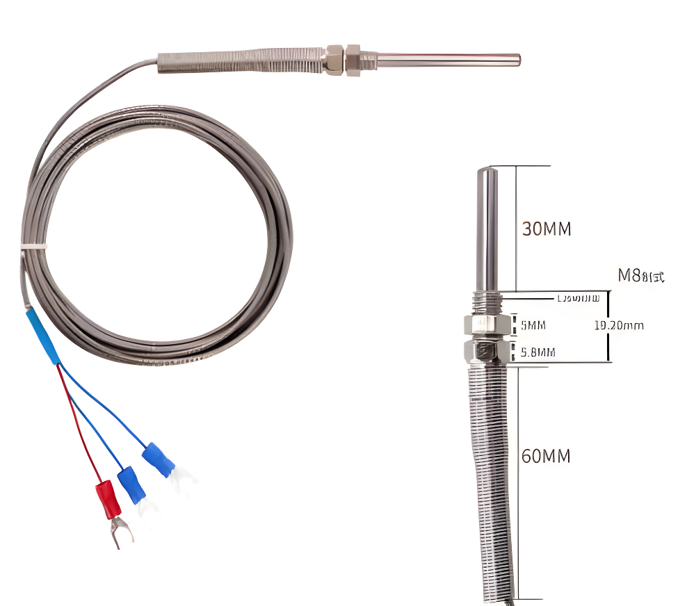 PT100 SENSOR DE TEMPERATURA (INDUSTRIAL 3 HILOS) - Imagen 2