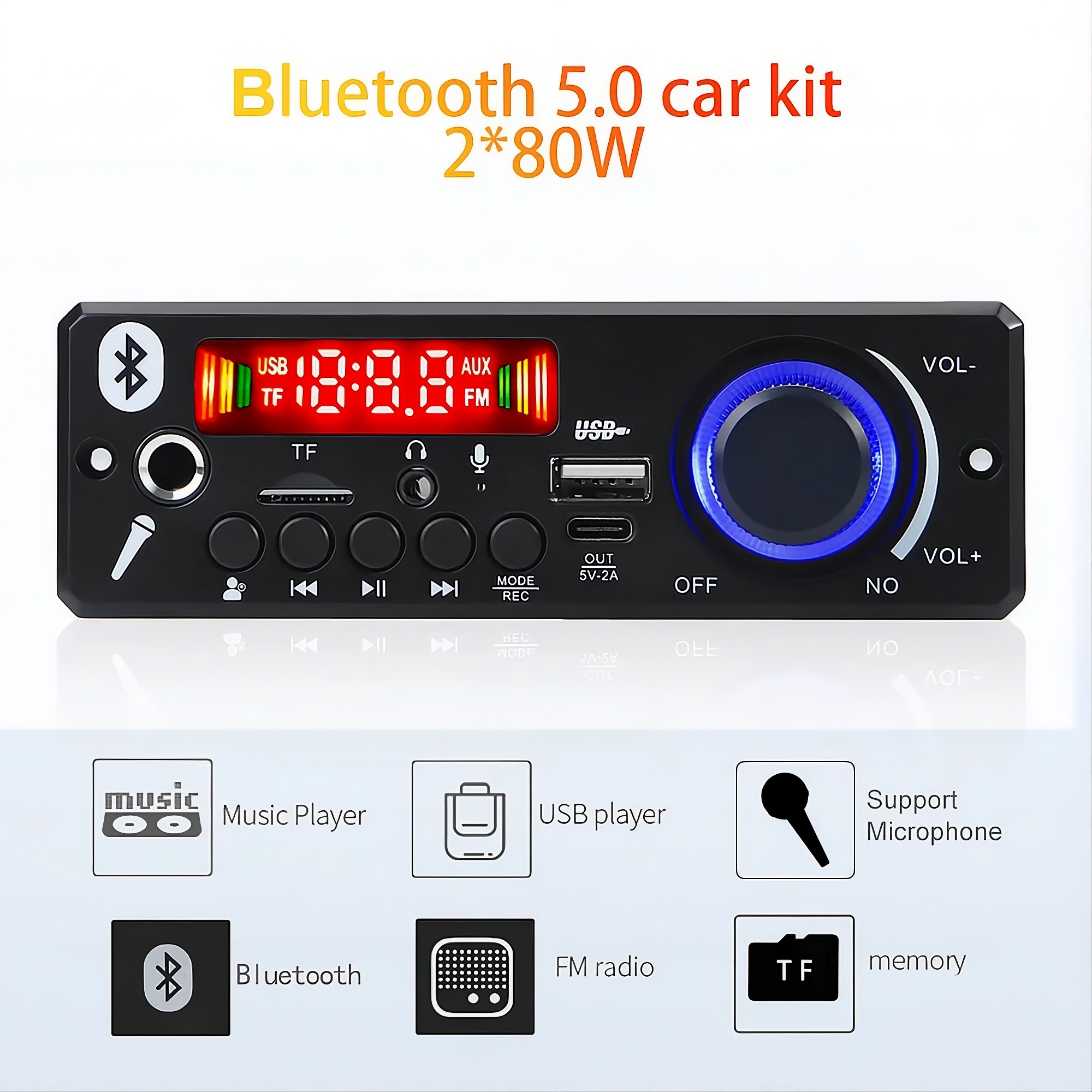 MÓDULO AMPLIFICADOR BLUETOOTH 2x80W - Imagen 3