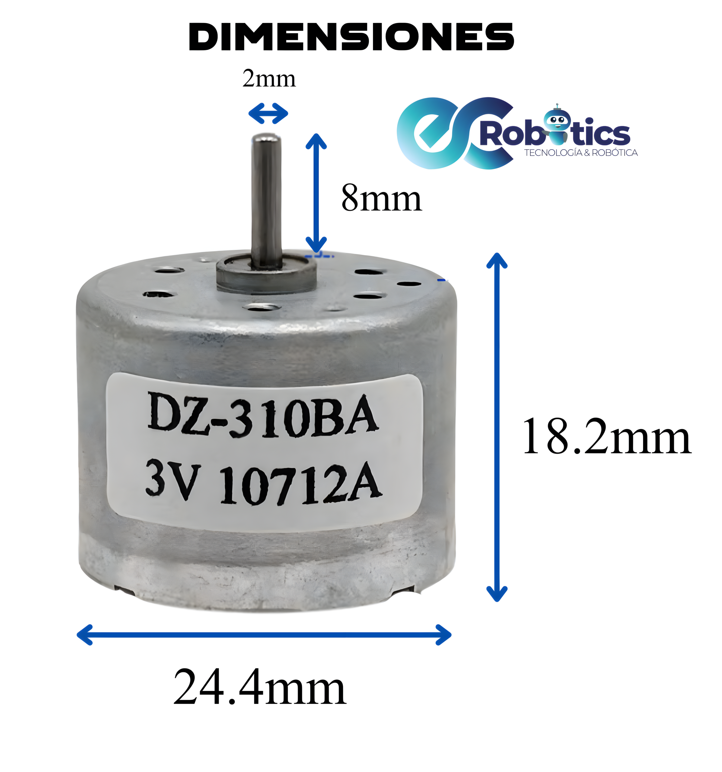 MOTOR DC DZ-310BA 3V 1500 RPM - Imagen 2