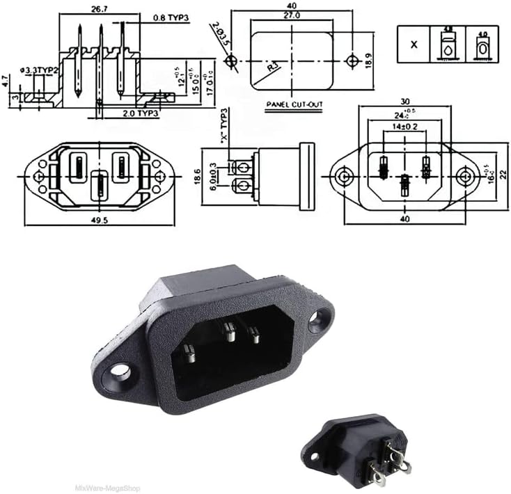 SOCKET IEC C14 AC-01 - Imagen 4